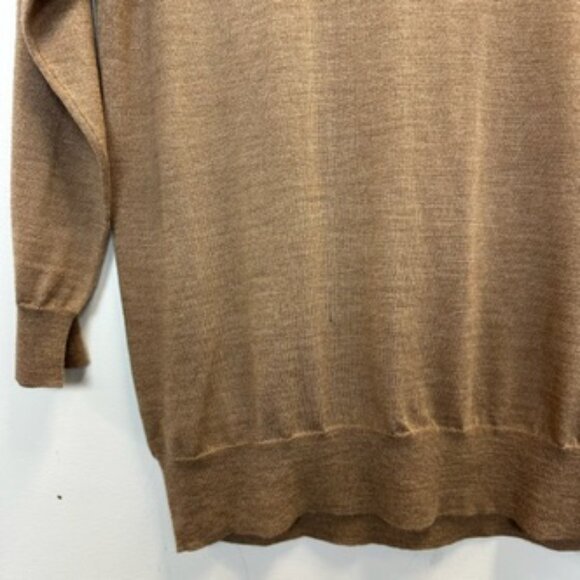 J.Crew Merino Wool Crew Neck Sweater Medium Tan Brown - Picture 6 of 13